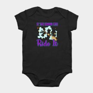 If the Broom Fits Ride It Witch Funny Halloween Baby Bodysuit
